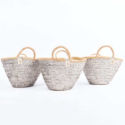 Mini Grey Sequin Basket ✨ - Chic Sparkling Tote for Gifts & Everyday Elegance